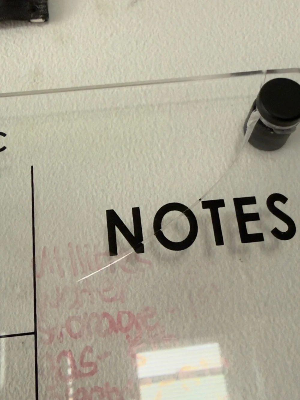 Large Clear Acrylic White Board Dry Erase Wall Calendar/ Planner - Home/Office